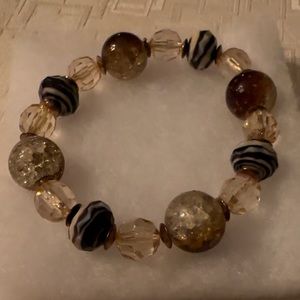Smoky quartz beaded bracelet